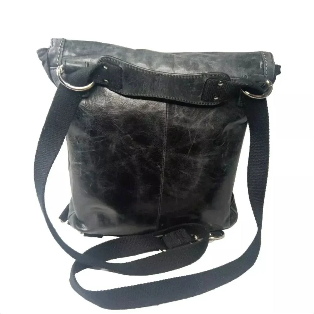The Sak Ventura Convertible Backpack Black Leather Bag Medium Size